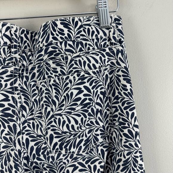 J. Crew Midrise Toothpick Fern Leaf Print Jeans Blue White Pants Skinny 27 27R - Picture 5 of 10